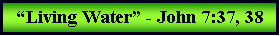 Text Box: �Living Water� - John 7:37, 38