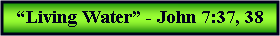 Text Box: �Living Water� - John 7:37, 38